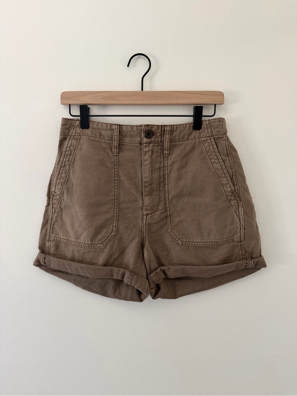 Madewell Vintage Utility Cinch Earthy Tones High Rise Camp Cotton Shorts size 26